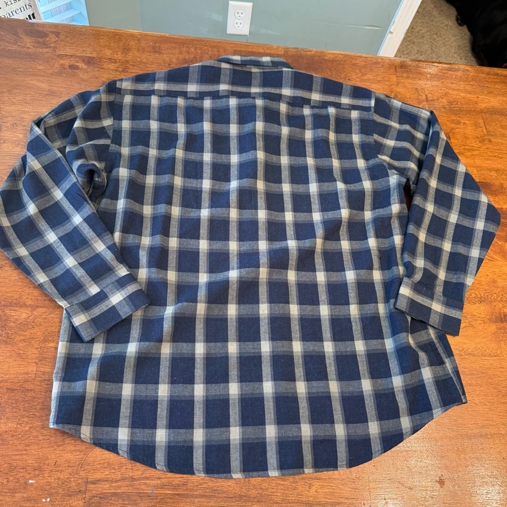 Ralph Lauren Men's Blue and Gray Plaid Shirt size 18 34-35 - Picture 8 of 10